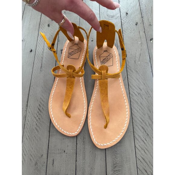 Antidoti Suede Leather T Strap Flat Sandals Size 39 - Picture 3 of 7